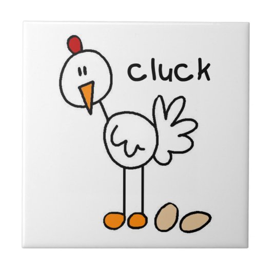 Stick Figuur Chicken T-shirts and Gifts Tegeltje (Voorkant)