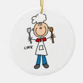 Stick Figuur Cook Keramisch Ornament (Voorkant)