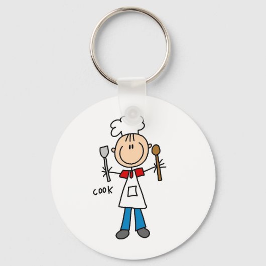 Stick Figuur Cook T-shirts en geschenken Sleutelhanger (Voorkant)