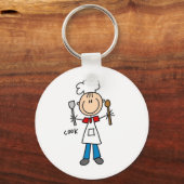Stick Figuur Cook T-shirts en geschenken Sleutelhanger (Voorkant)