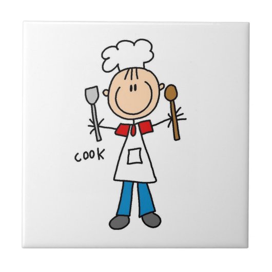 Stick Figuur Cook Tegeltje (Voorkant)