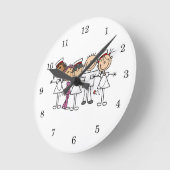 Stick Figuur Cowboy Wall Clock - Gepersonaliseerd Ronde Klok (Hoek)