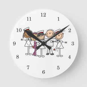 Stick Figuur Cowboy Wall Clock - Gepersonaliseerd Ronde Klok