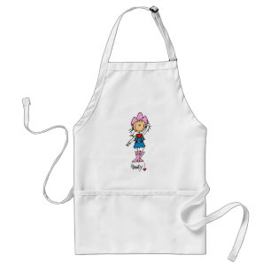 Stick Figuur Cowgirl in Roze Pet/Boots Apron Standaard Schort