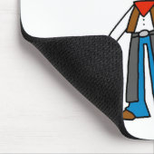 Stick Figuur Cowgirl met Horse Mousepad Muismat (Hoek)