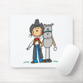 Stick Figuur Cowgirl met Horse Mousepad Muismat (Met muis)
