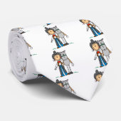 Stick Figuur Cowgirl met Horse Tshirts Stropdas (Opgerold)