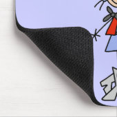 Stick Figuur Cowgirl met Lasso Muismat (Hoek)