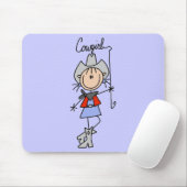 Stick Figuur Cowgirl met Lasso Muismat (Met muis)