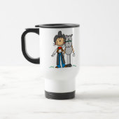 Stick Figuur Cowgirl met paarse Mok (Links)