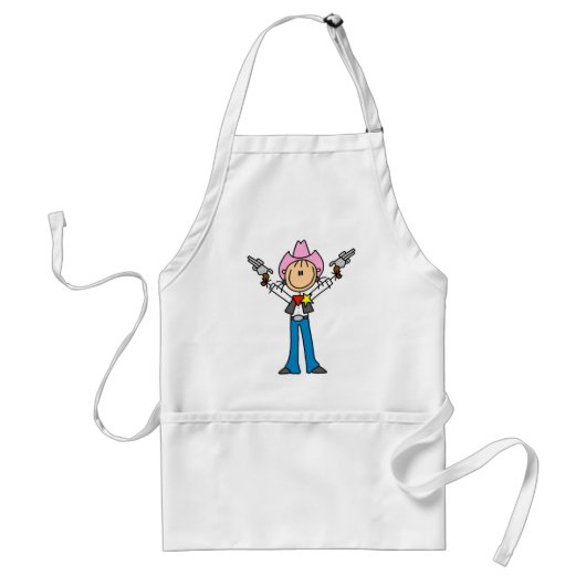 Stick Figuur Cowgirl Sheriff Apron Standaard Schort (Voorkant)