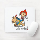 Stick Figuur Cowgirl Yee Haw Mousepad Muismat (Met muis)