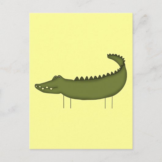 Stick Figuur Crocodile tshirts en Gifts Briefkaart (Voorkant)