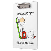 Stick Figuur D is voor Tandarts Klembord (Links)