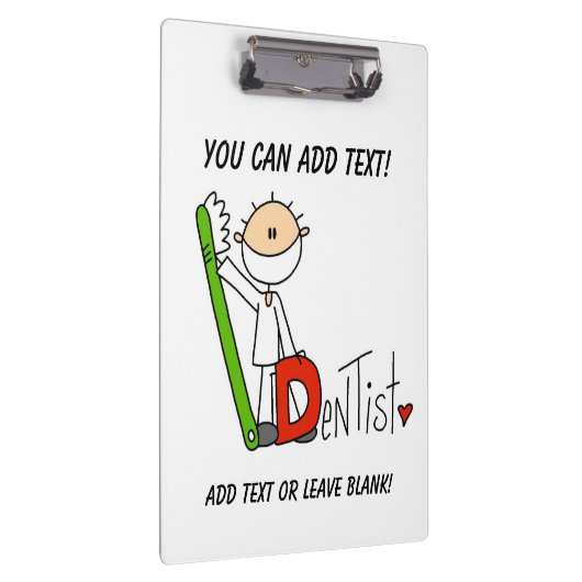 Stick Figuur D is voor Tandarts Klembord (Rechts)