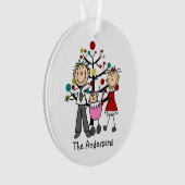Stick Figuur Dad, mam, Baby Girl Acrylic Ornament (voorkant)