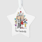 Stick Figuur Dad, mam, Girl, Boy Acrylic Ornament (voorkant)