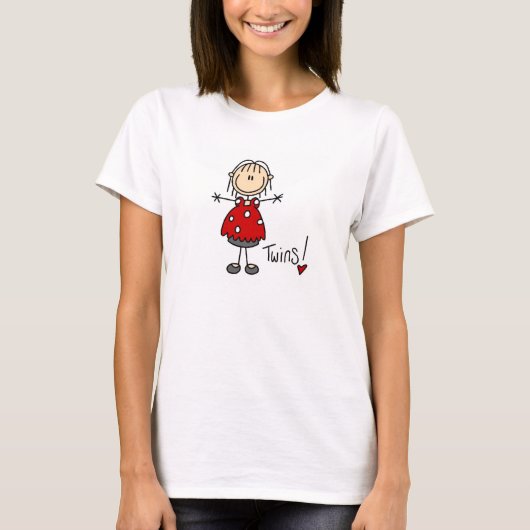 Stick Figuur die Twinden verwacht T-shirt (Voorkant)