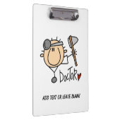 Stick Figuur Doctor met Reflex Hammer klembord (Rechts)