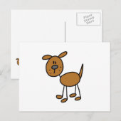 Stick Figuur Dog T-shirts en cadeautjes Briefkaart (Voorkant / Achterkant)