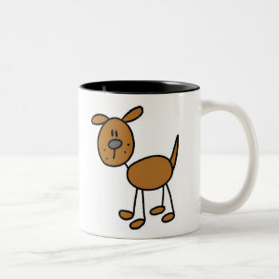Stick Figuur Dog T-shirts en cadeautjes Tweekleurige Koffiemok