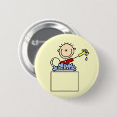 Stick Figuur Doing Dishes Tshirts and Gifts Ronde Button 5,7 Cm (Voorkant /achterkant)