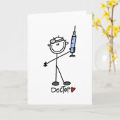 Stick figuur dokter kaart (Gele Bloem)