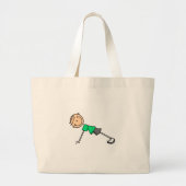 Stick Figuur Druk Ups Bag Grote Tote Bag (Voorkant)