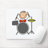 Stick Figuur Drummer Mousepad Muismat (Met muis)