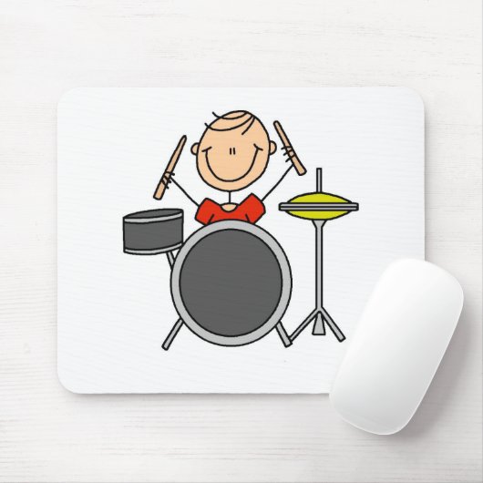 Stick Figuur Drummer Mousepad Muismat (Met muis)