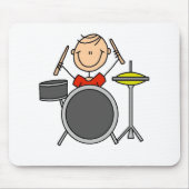 Stick Figuur Drummer Mousepad Muismat (Voorkant)