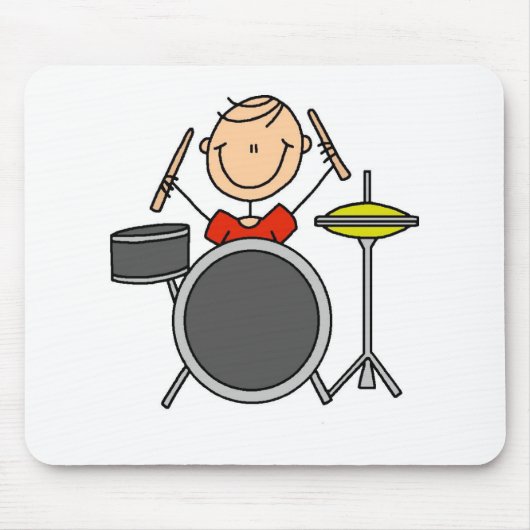 Stick Figuur Drummer Mousepad Muismat (Voorkant)