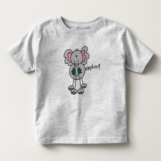 Stick Figuur Elephant Kinder Shirts (Voorkant)