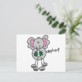 Stick Figuur Elephant Tshirts and Gifts Briefkaart (Staand voorkant)