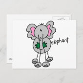 Stick Figuur Elephant Tshirts and Gifts Briefkaart (Voorkant / Achterkant)