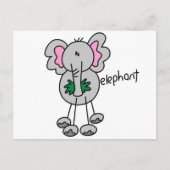 Stick Figuur Elephant Tshirts and Gifts Briefkaart (Voorkant)