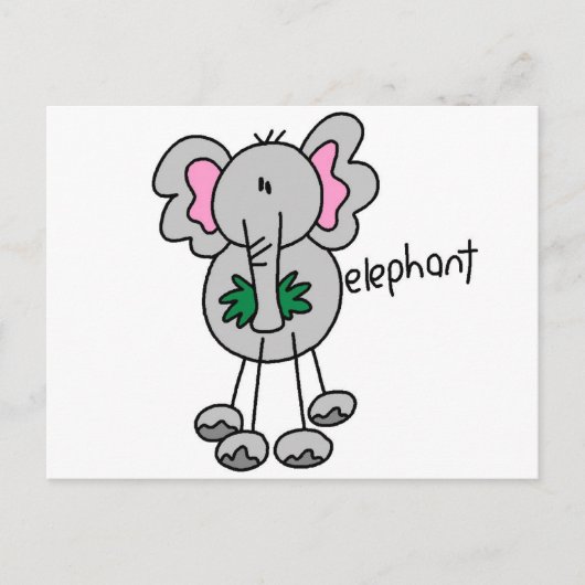 Stick Figuur Elephant Tshirts and Gifts Briefkaart (Voorkant)