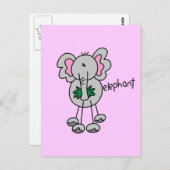 Stick Figuur Elephant Tshirts and Gifts Briefkaart (Voorkant / Achterkant)