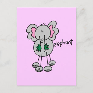 Stick Figuur Elephant Tshirts and Gifts Briefkaart