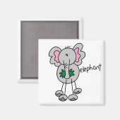 Stick Figuur Elephant Tshirts and Gifts Magneet (Voorkant / Achterkant)