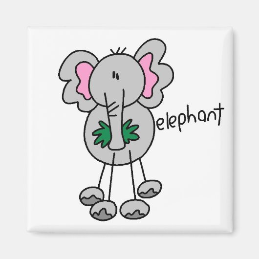 Stick Figuur Elephant Tshirts and Gifts Magneet (Voorkant)