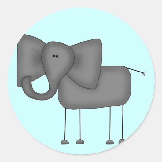 Stick Figuur Elephant Tshirts and Gifts Ronde Sticker (Voorkant)