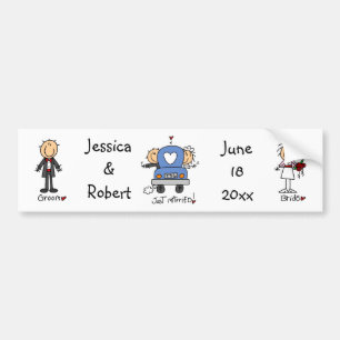 Stick Figuur enkel getrouwd Bumpersticker