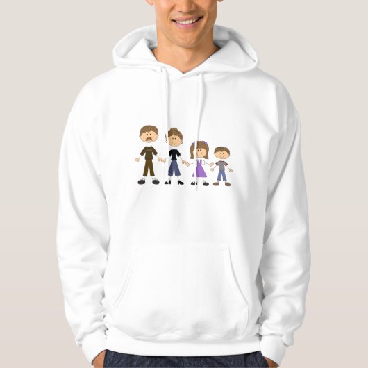 Stick Figuur familie Hoodie (Voorkant)