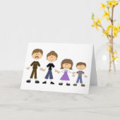 Stick Figuur familie Kaart (Gele Bloem)