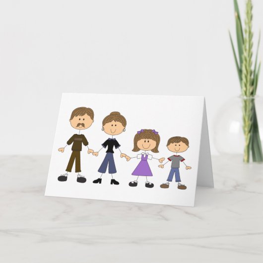 Stick Figuur familie Kaart (Voorkant)