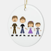 Stick Figuur familie Keramisch Ornament (Links)