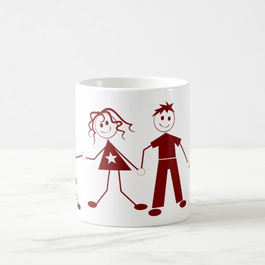 Stick figuur Familie Koffie Mok (Center)