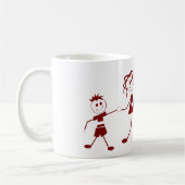 Stick figuur Familie Koffie Mok (Links)