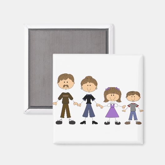 Stick Figuur familie Magneet (Voorkant / Achterkant)